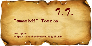 Tamaskó Toszka névjegykártya